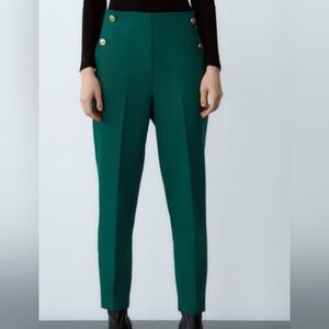 Zara BUTTONED STRAIGHT LEG PANTS
